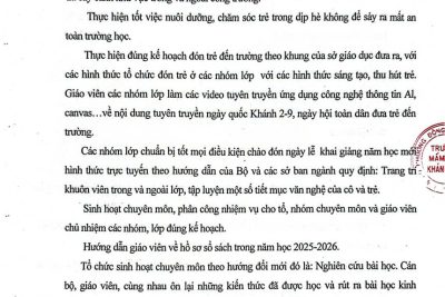 Nghị quyết sinh hoạt chuyên môn tháng 8/2025