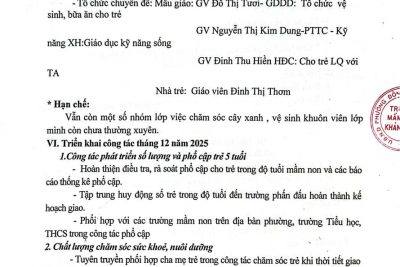 Nghị quyết sinh hoạt chuyên môn tháng 12/2025