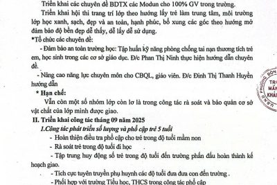 Nghị quyết sinh hoạt chuyên môn tháng 9/2025