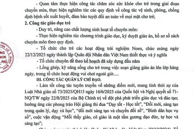 Chương trình công tác tháng 12/2025